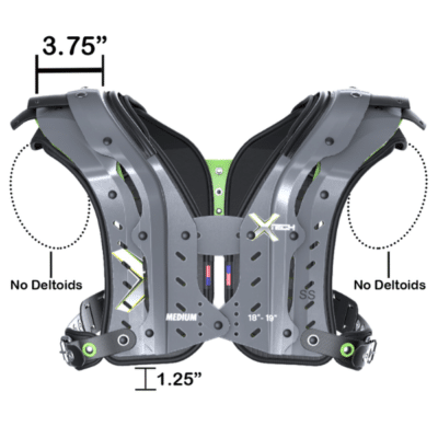 XTECH Super Skill arch shoulder pad option for receivers and mobile skill players