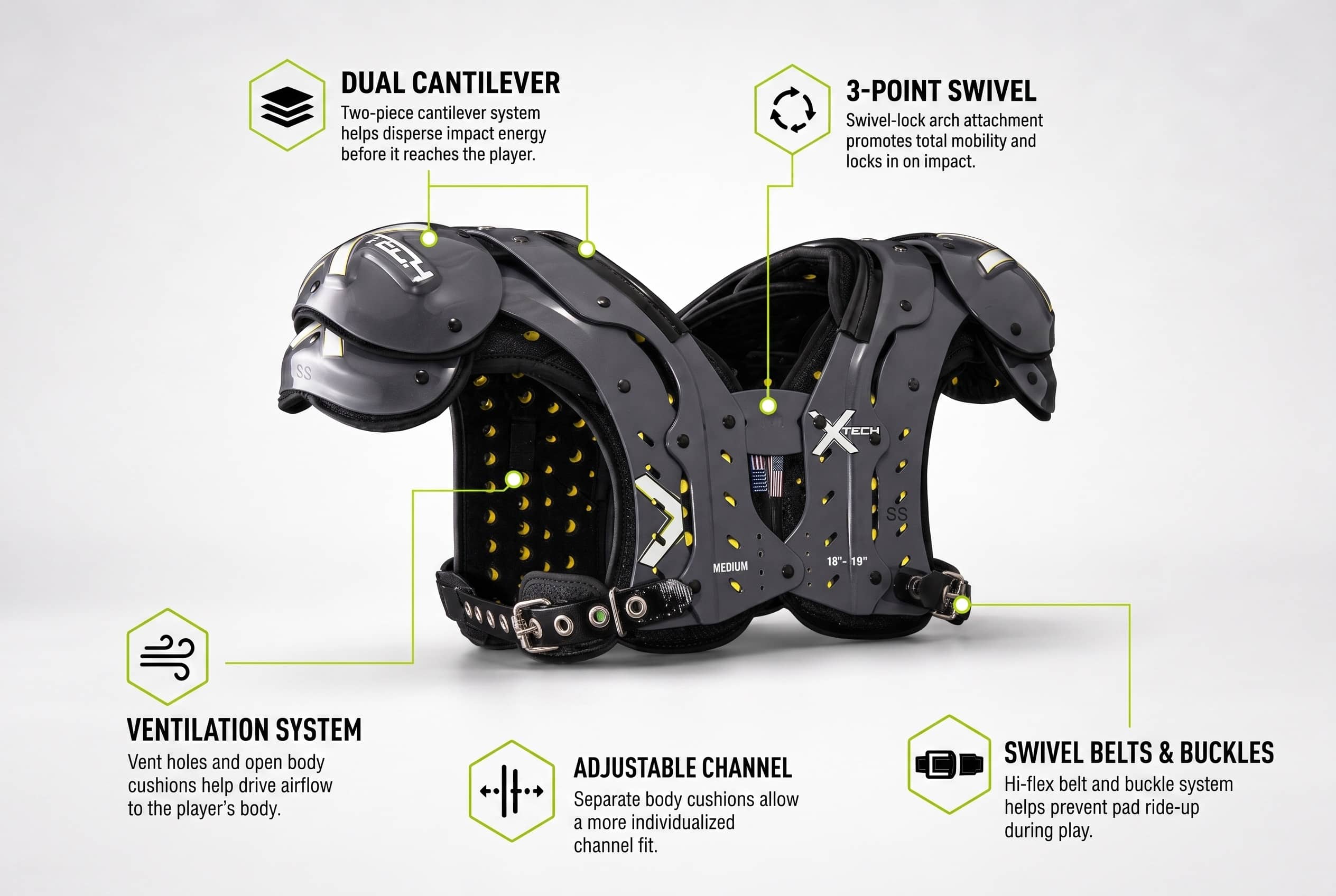 Football Shoulder Pads | XTECH Pads