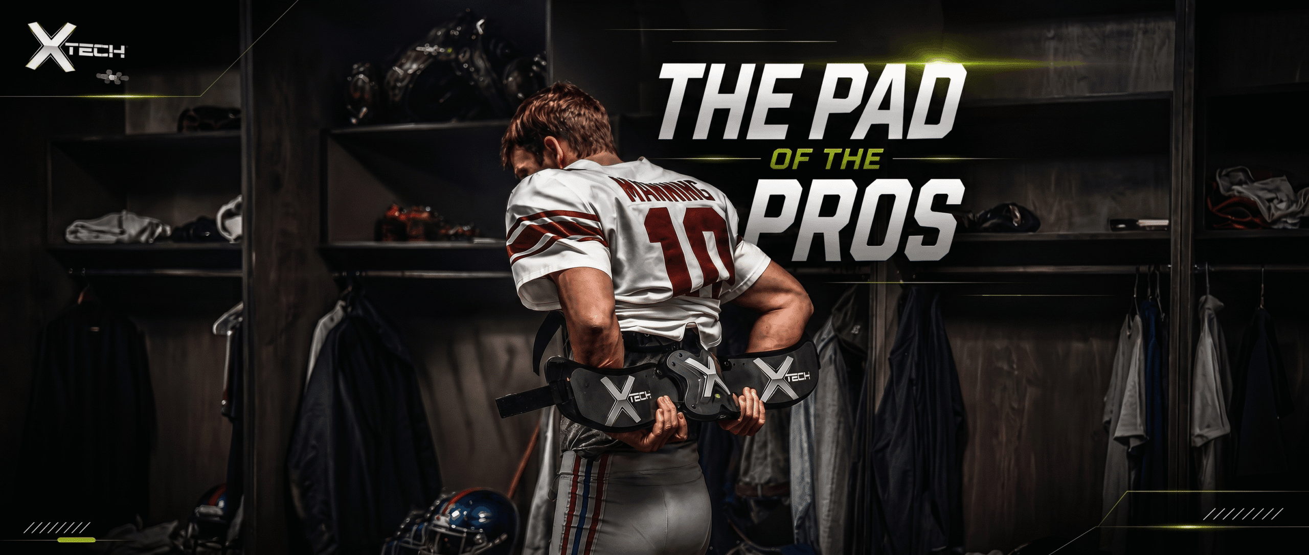 XTECH graphic answering what shoulder pads most NFL players wear
